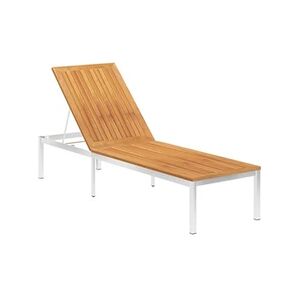 VIDAXL Chaise longue Bois d'acacia solide et acier inoxydable - Publicité