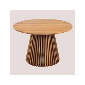 SKLUM Table de Jardin Ronde en Bois d'Acacia (Ø120 cm) Mura Brun Acacia - Publicité