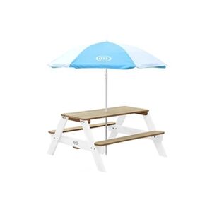Axi Table Picnic NICK Brun Blanc avec parasol Bleu Blanc 98x95x49cm - Publicité