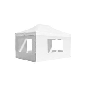 VIDAXL Tente de réception pliable avec parois Aluminium 4,5x3 m Blanc - Publicité