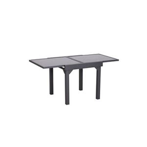 Outsunny Table extensible de jardin grande taille dim. dépliées 160L x 80l x 75H cm alu métal époxy gris foncé plateau verre trempé noir - Publicité