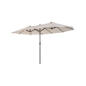 Outsunny Parasol de jardin XXL parasol grande taille 4,6L x 2,7l x 2,4H m ouverture fermeture manivelle acier polyester haute densité crème - Publicité