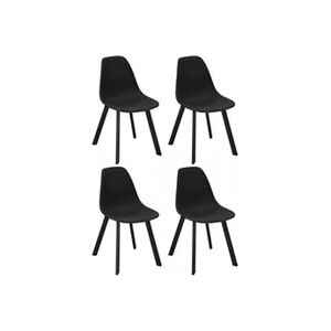 Proloisirs - Chaises d'extérieur aluminium et résine Jato (Lot de 4) noir - Publicité