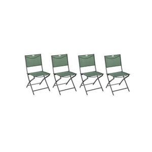 Hesperide Lot de 4 Chaises de jardin pliante métal Modula Olive/Graphite - Hespéride - Publicité