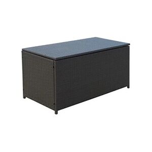 Outsunny Coffre malle de rangement 118L x 54l x 59H cm résine tressée imitation rotin café foncé - Publicité