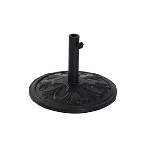 Outsunny Pied de parasol rond base de lestage Ø 48 x 34H cm ciment HDPE motif fleurs de lys poids net 13 Kg noir - Publicité