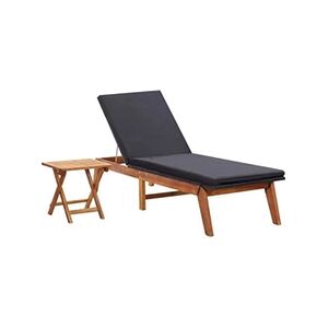 VIDAXL Chaise longue avec table Résine tressée et bois d'acacia massif - Publicité