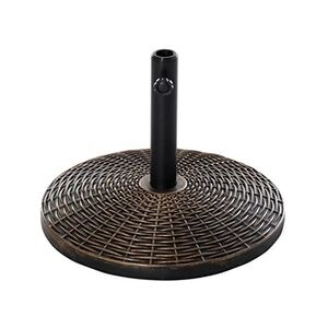 Outsunny Pied de parasol rond base de lestage Ø 53 x 35,5 cm résine imitation rotin poids net 25 Kg noir bronze - Publicité