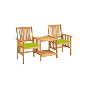 VIDAXL Chaises de jardin avec table à thé et coussins Acacia solide - Publicité