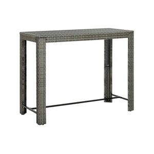 VIDAXL Table de bar de jardin Gris 140,5x60,5x110,5 cm Résine tressée - Publicité