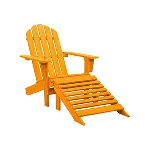 VIDAXL Chaise de jardin Adirondack avec pouf Bois de sapin Orange - Publicité