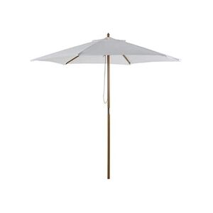 Outsunny Parasol droit hexagonal de jardin grande taille dim. Ø 2,5 x 2,3H m bambou polyester crème - Publicité