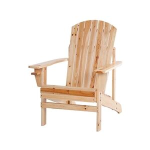 Outsunny Fauteuil de jardin Adirondack grand confort porte-gobelet intégré bois de sapin traité - Publicité