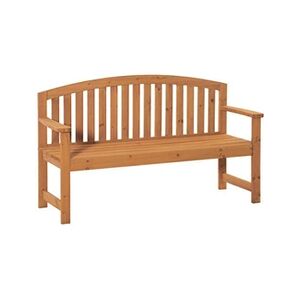 Outsunny Banc de jardin 3 places dim. 140L x 50l x 85H cm - assise, dossier arrondi à lattes - charge max. 320 Kg - bois sapin pré-huilé - Publicité