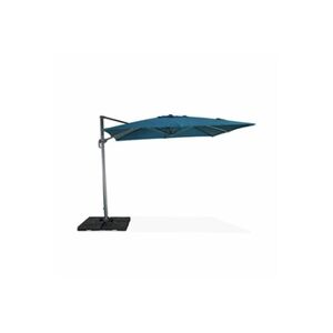 Alice S Garden Parasol déporté carré 3x3m haut de gamme - Falgos - Bleu canard - Parasol excentré inclinable rabattable et rotatif à 360° - Publicité