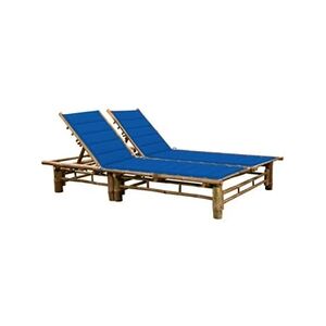 VIDAXL Chaise longue pour 2 personnes avec coussins Bambou - Publicité