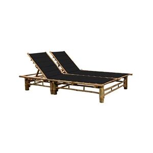 VIDAXL Chaise longue pour 2 personnes avec coussins Bambou - Publicité