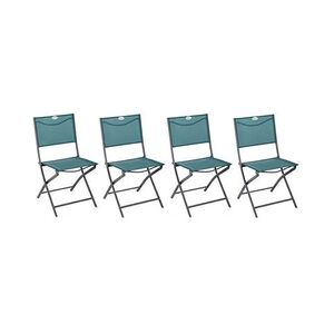 Hesperide Lot de 4 Chaises de jardin pliante métal Modula Bleu Canard/Graphite - Hespéride - Publicité