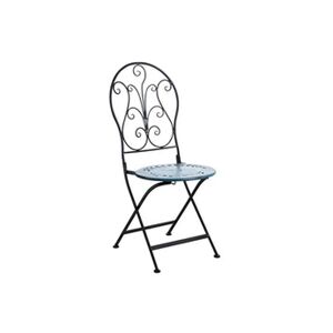 AUBRY GASPARD - Chaise de terrasse pliante en métal bleu - Publicité