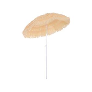 HOMCOM Parasol de plage jardin design hawai 160cm raphia artificiel beige - Publicité