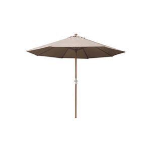 Proloisirs - Parasol en bois 300 cm avec manivelle Holly taupe - Publicité