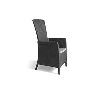 Allibert VERMONT Fauteuil multipositions en resine aspect rotin tresse - Gris - Publicité