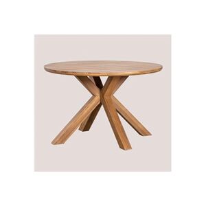 SKLUM Table de jardin ronde en bois d'acacia (Ø120 cm) Cinzia Brun Acacia - Publicité