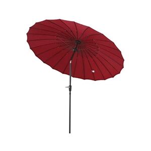 Outsunny Parasol inclinable rond avec manivelle aluminium fibre de verre polyester diamètre 2,6 m coloris rouge - Publicité