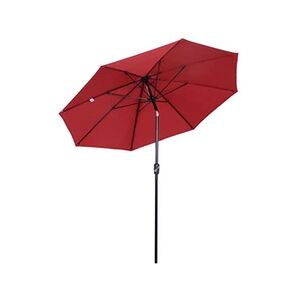 Outsunny Parasol inclinable aluminium fibre de verre polyester diamètre 2,65 m coloris rouge - Publicité