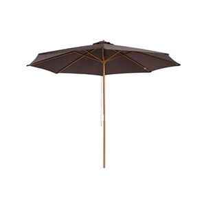 Outsunny Parasol rond grande taille diamètre 3 m bois polyester haute densité chocolat - Publicité