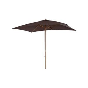 Outsunny Parasol droit hexagonal bois polyester haute densité 2,95 x 2 x 2,55 m chocolat - Publicité