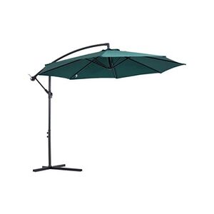 Outsunny Parasol déporté octogonal inclinable manivelle pied en acier Ø 3 x 2,5H m vert - Publicité