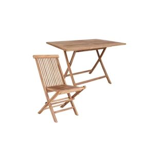 House Nordic Table de jardin 120 x 80 cm + 4 chaises en teck - Publicité