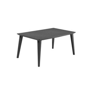 Allibert Table de jardin rectangulaire Lima - 160 cm - Gris graphite - En résine - 6 personnes - Publicité