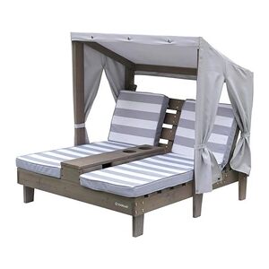 Kidkraft Chaise longue double avec porte-gobelets - Gris - Publicité