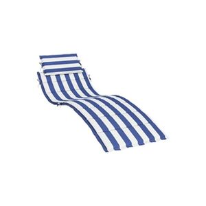 VIDAXL Coussin de chaise longue rayures bleues/blanches tissu oxford - Publicité
