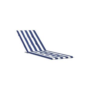 VIDAXL Coussin de chaise longue rayures bleues/blanches tissu oxford - Publicité