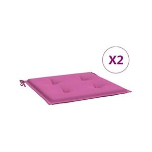 VIDAXL Coussins de chaise de jardin lot de 2 rose 40x40x3 cm tissu - Publicité