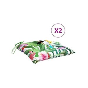 VIDAXL Coussins de chaise 2 pcs multicolore 40x40x7 cm tissu - Publicité