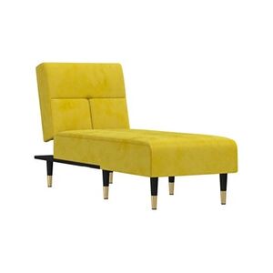 VIDAXL Chaise longue jaune velours - Publicité