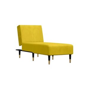 VIDAXL Chaise longue jaune velours - Publicité