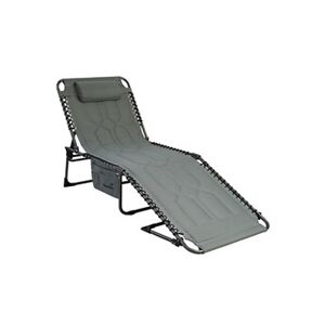 Skandika Chaise longue Torget - Transat - Bain de soleil 190x60x30 cm - 150 kg - Pliable - Publicité