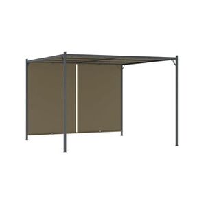 VIDAXL Pergola de jardin avec auvent rétractable 3x3 m taupe 180 g/m² - Publicité