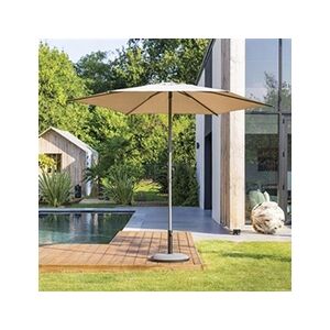 Hesperide Parasol droit rond 2,7m Soya taupe Hespéride - Taupe - Publicité