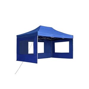 VIDAXL Tente de réception pliable avec parois Aluminium 4,5x3 m Bleu - Publicité