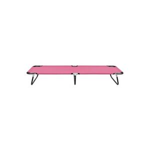 VIDAXL Chaise longue pliable Acier Rose - Publicité