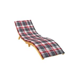 VIDAXL Coussin de chaise longue à carreaux rouge 200x60x3 cm - Publicité
