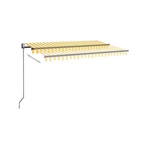 VIDAXL Auvent automatique capteur de vent LED 450x350cm Jaune et blanc - Publicité