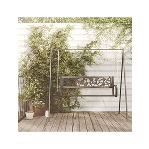 VIDAXL Balancelle de jardin 125 cm Acier et plastique Noir - Publicité