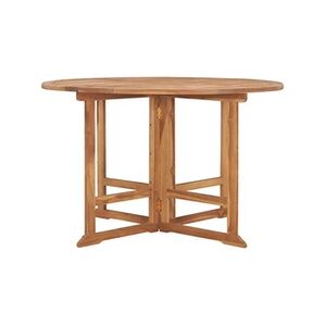 VIDAXL Table à dîner de jardin pliable Ø110x75 cm Bois massif de teck - Publicité